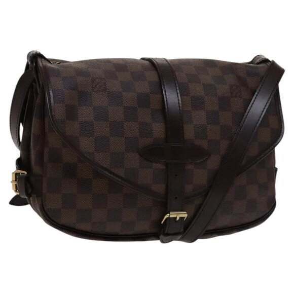 LOUIS VUITTON Damier Ebene Saumur 30 Shoulder Bag N48081 LV Auth 110397 - Picture 1 of 16